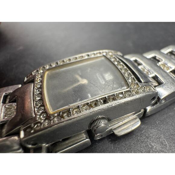Citizen Eco-Drive Silver Tone Crystals Accents Black Dial Stainless Steel 17mm main image 8